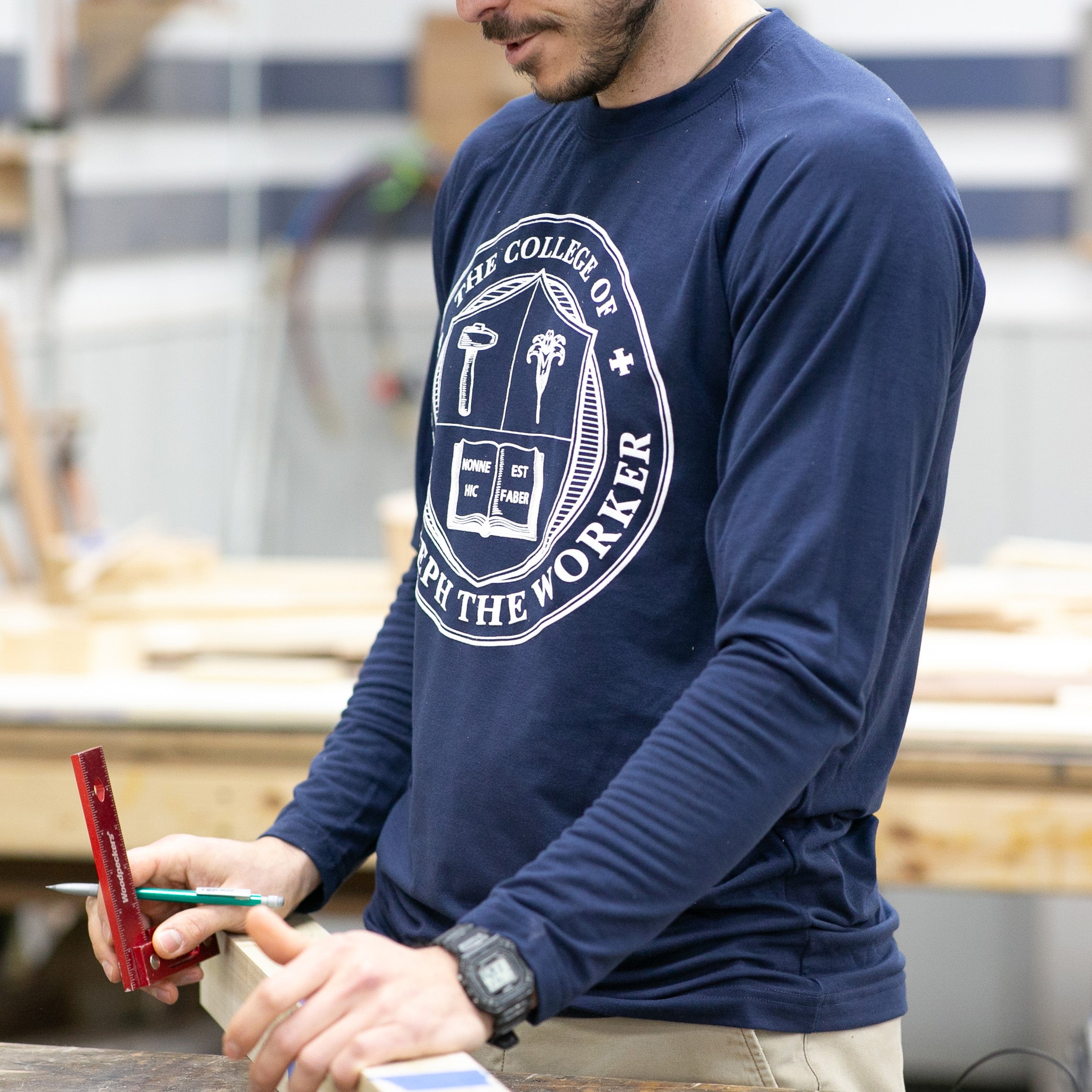 トップス BROCHURE patchwork long sleeve shirts S Long-Sleeve Shirt - Polyester | College of St. Joseph the Worker